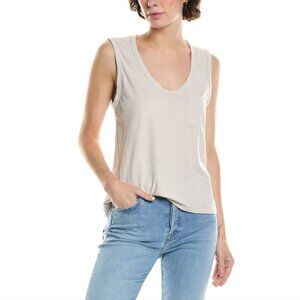 James Perse Pocket Tank NWT Salt 100% Cotton S M XL